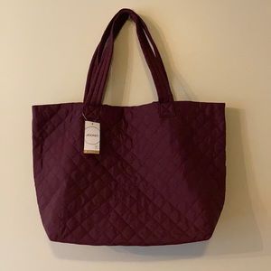 Jockey Quilted Tote in Pinot Noir